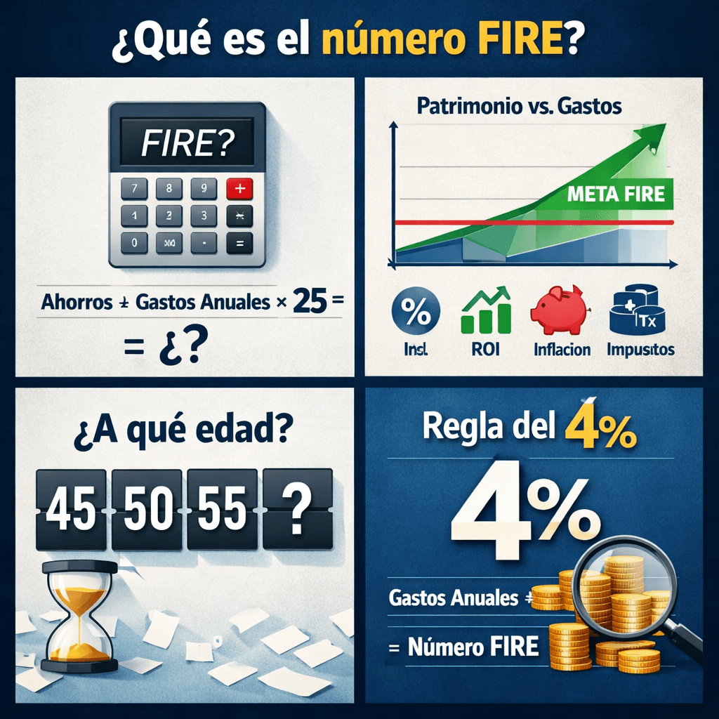 Número FIRE en España: cálculo realista teniendo en cuenta gastos, inflación y fiscalidad